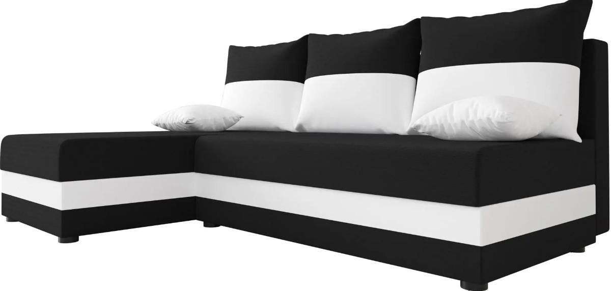 Canapea coltar Space Meble Hewlet Rainbow 15/Rainbow 31 Black/White