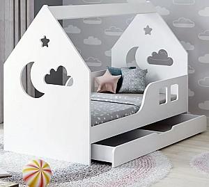 Pat copii Happy Babies Cloud L04 cu sertar 80x160 Alb