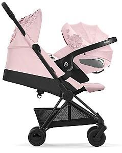 Carucior de plimbare Cybex Coya Matt Black Simply Flowers Pink