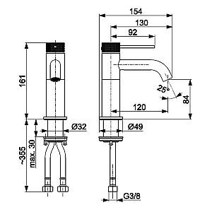 Baterie pentru lavoar Armatura Moza 316 L Inox 127949
