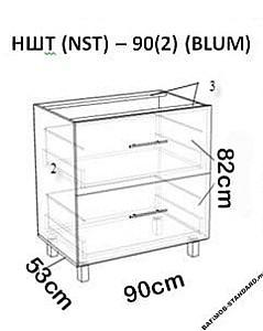 Set mobila bucatarie PS Blum 2.8 m (MDF lucioasa) Alb / Negru