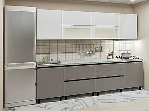 Set mobila bucatarie PS Gola-5 (Trendy Panel) 2.8 m White(Alb)/New Grey(Gri-Maroniu)