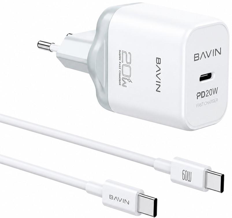 Incarcator telefon BAVIN PC2106Y-20W + Cable Type-C to Type-C