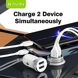 Incarcator auto BAVIN PC862TYWH + Cable Type-C White