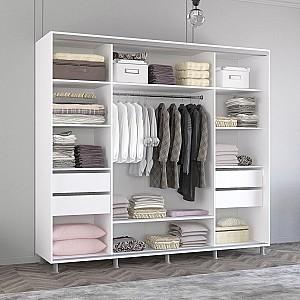 Dulap-cupe Mobildor Lux Aron 260 (3 oglinzi) Alb