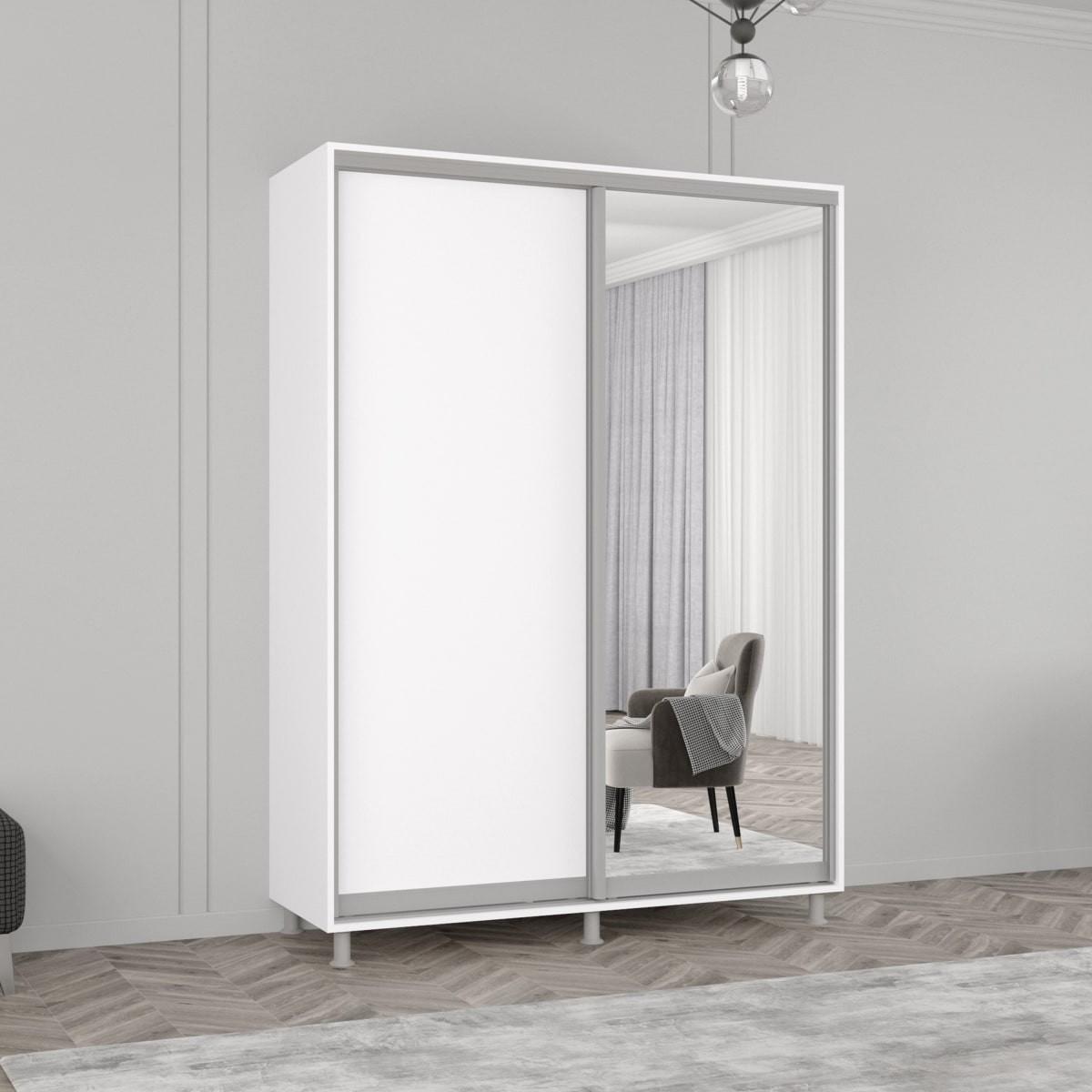 Dulap-cupe Mobildor Lux Aron 140 (1 oglinda, 1 PAL) Alb
