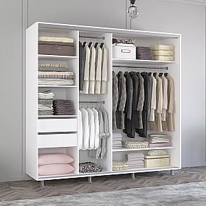 Dulap-cupe Mobildor Lux Aron 220 (1 oglinda, 1 PAL) Alb