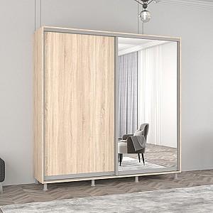Dulap-cupe Mobildor Lux Aron 200 (1 oglinda, 1 PAL) Stejar Sonoma