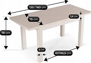 Masa Mebel Elite Skubi 120/160 Cashmere