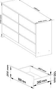 Comoda Akord K140 6S White