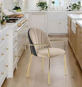 Scaun Halmar K500 Beige/Black/Gold