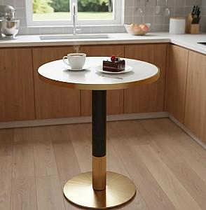Masa Tempo Kondela Oren 80 White Marble/Gold