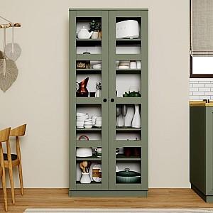 Dulap cu vitrina Trendy Lucas Glass 1600-76 Verde