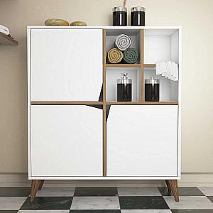 Dulap de baie Trendy Puls Alb/Nuc (Maro)