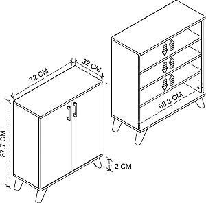 Dulap pentru incaltaminte Nex Home Ceren 72x32x88 Alb