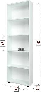 Etajera Nex Home Chipboard 55x20x172 cm Alb