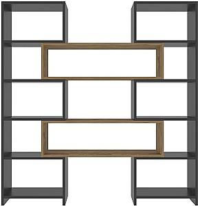 Etajera Trendy Poyraz Negru/Stejar (Bej)