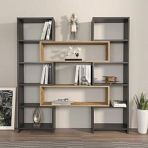 Etajera Trendy Poyraz Negru/Stejar (Bej)