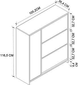 Dulap pentru incaltaminte Bofigo 18-12-01 White