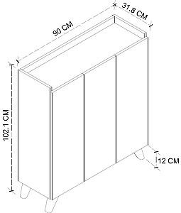 Dulap pentru incaltaminte Bofigo 12-30-02 Pine