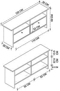Tumba pentru televizor Bofigo 11-20-41 Sapphire Oak/White