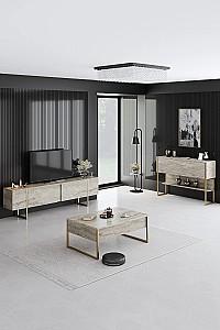 Masa consola Trendy Luxe Travertin (Bej)/Auriu