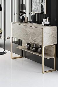 Masa consola Trendy Luxe Travertin (Bej)/Auriu