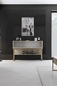 Masa consola Trendy Luxe Travertin (Bej)/Auriu