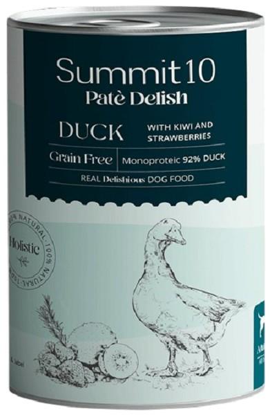 Hrana umeda pentru caini Summit 10 Adult dog duck with kiwi and strawberries 400g