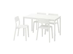 Set de masa si scaune IKEA Melltorp/Janinge 125 cm Alb/Alb (1+4)