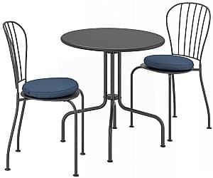 Set mobila de gradina IKEA Lacko 2 scaune Gri/Froson/Duvholmen Albastru
