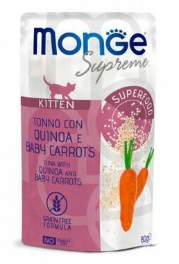 Hrana umeda pentru pisici Monge POUCH SUPREME KITTEN Tuna/Quinoa/Baby Carrot 80gr