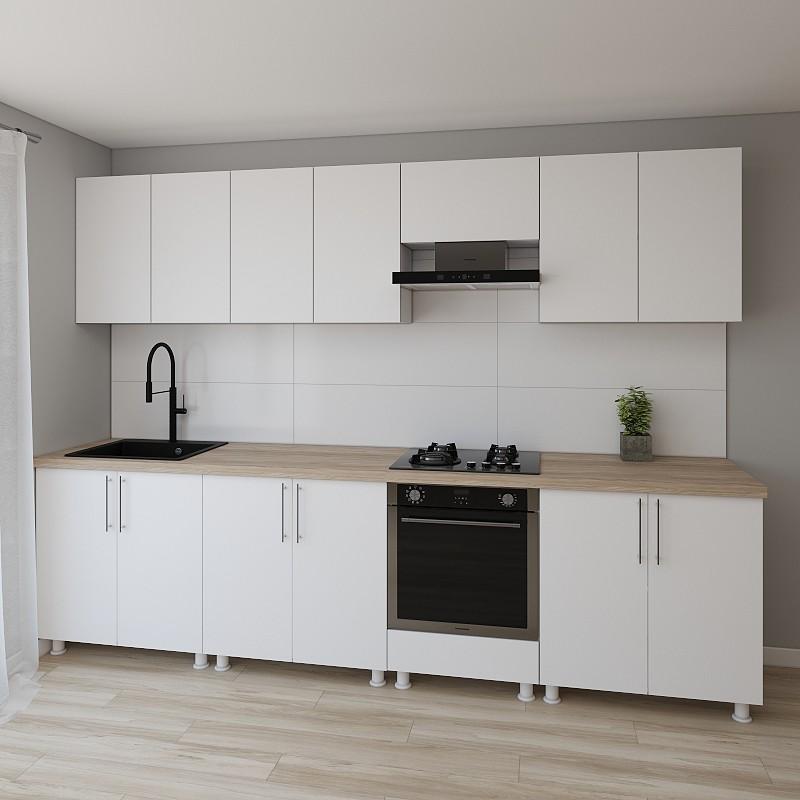 Set mobila bucatarie Smartex K3 300 cm Alb