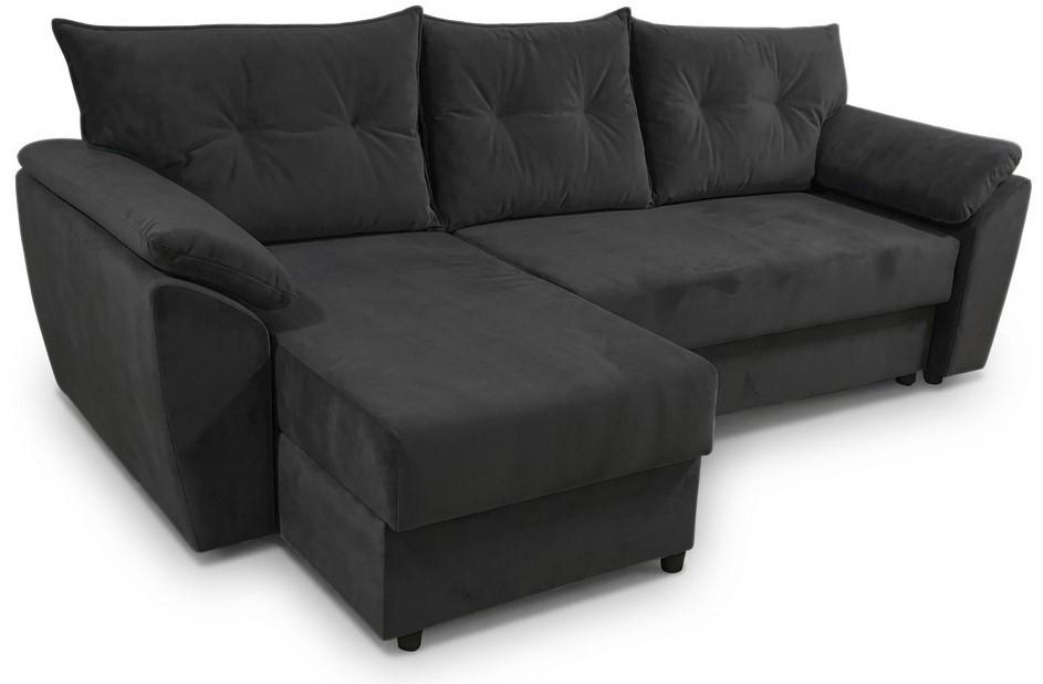 Угловой диван Aurus Viva 256x150 см (tick-tac) Черный